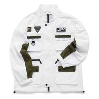 Fila FUSION x White Mountaineering Crossover Stand Collar Multiple Pockets Sports Colorblock Woven Jacket T11W117708F-WT