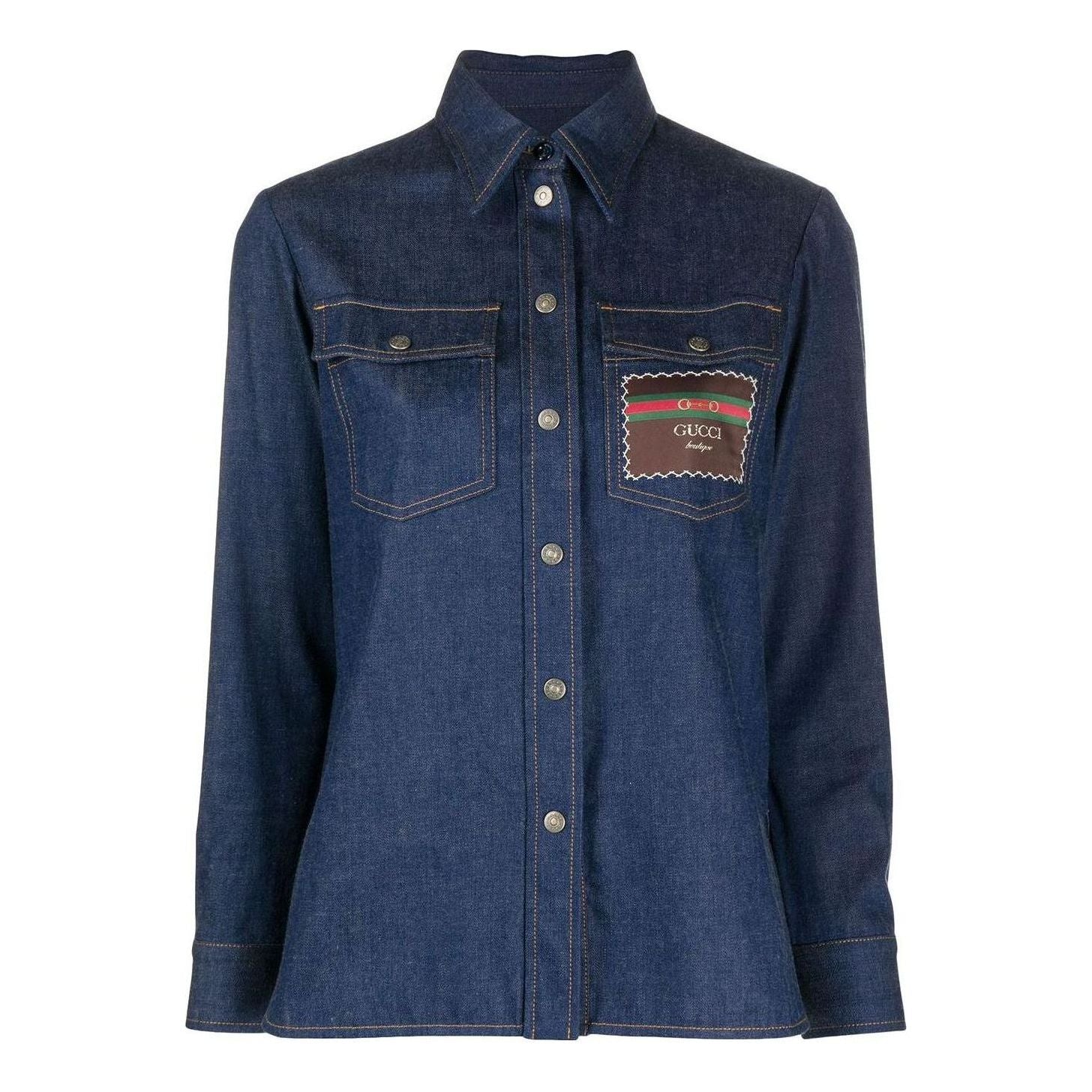 (WMNS) Gucci Denim shirt with Gucci Boutique 'Blue' 628881-XDA93-4759