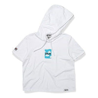 (WMNS) FILA FUSION Printing hooded Short Sleeve White T11W036109F-WT