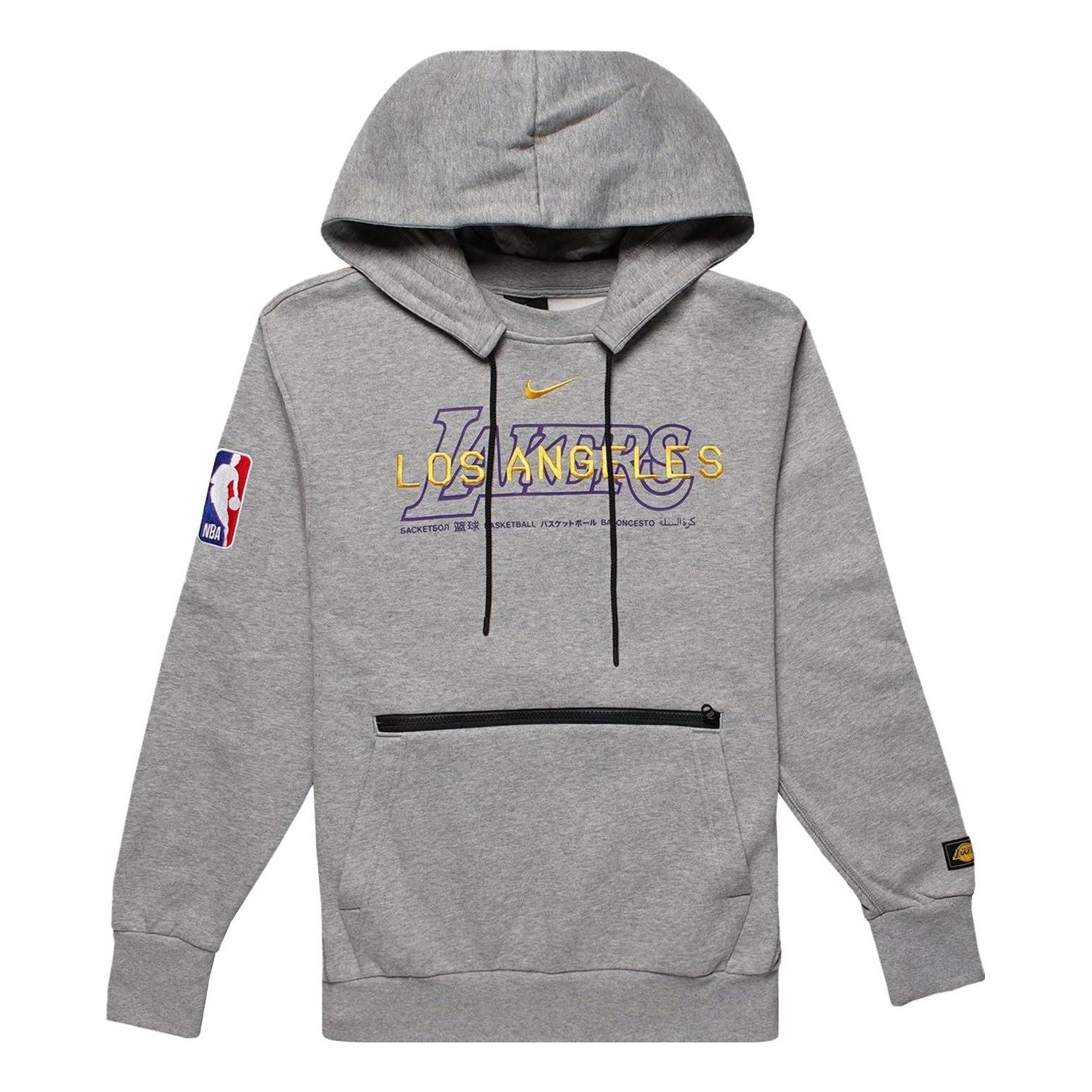 Nike NBA Los Angeles Lakers Courtside Pullover Hoodie 'Heather Grey' CN0622-063