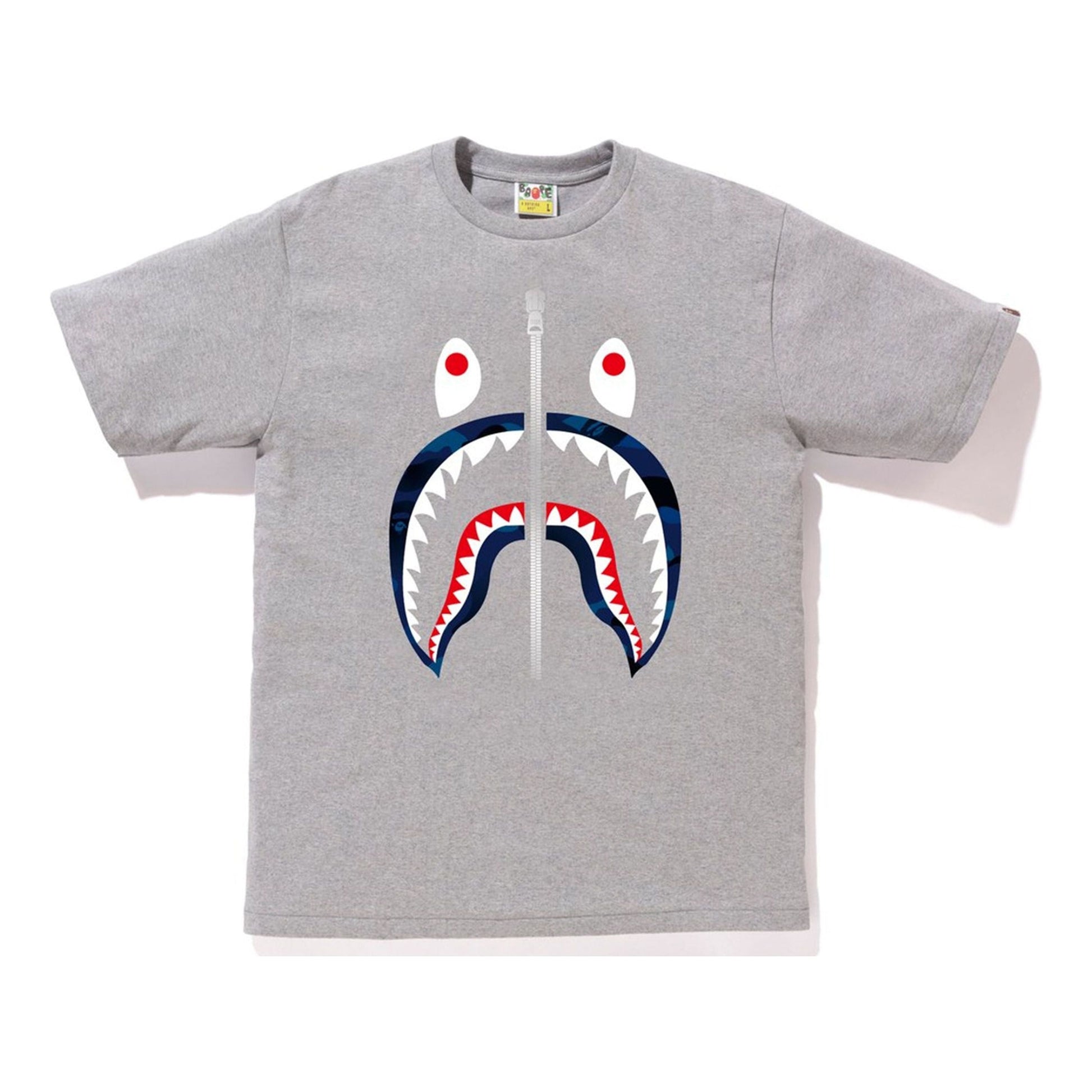Bape Gradation Camo Shark Tee Gray/Navy BAPE-SS18-054