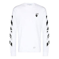 Off-White FW21 Arrow Logo Printing Round Neck Long Sleeves Ordinary Version White OMAB064F21JER0140110