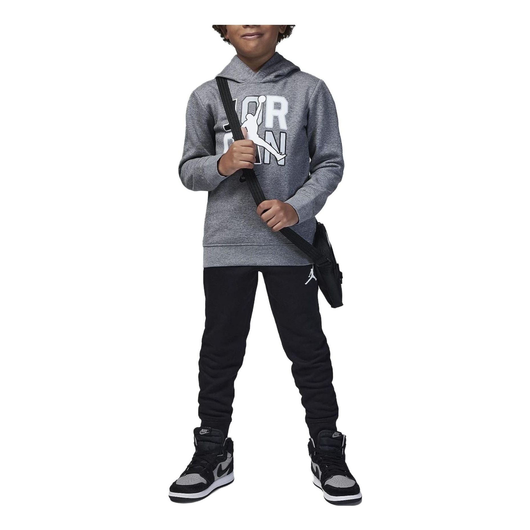 (PS) Air jordan DNA Fleece Pullover Hoodie Jogger Pants Set 'Grey' 85C687-023