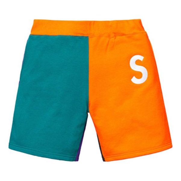 Supreme SS19 S Logo Colorblocked Sweatshort Orange S SUP-SS19-313