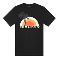 Men's PALM ANGELS Printing Short Sleeve Black PMAA001S204130161088