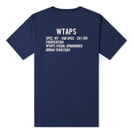 WTAPS Academy SS / Tee. Copo Letters Short-Sleeve Unisex Blue 201ATDT-CSM22