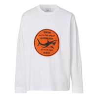 Burberry SS21 Shark Pattern Cotton Long Sleeve Male White 80406881