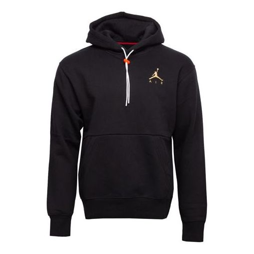 Air Jordan Athleisure Casual Sports Bronzing Logo Fleece Black CK6684-013