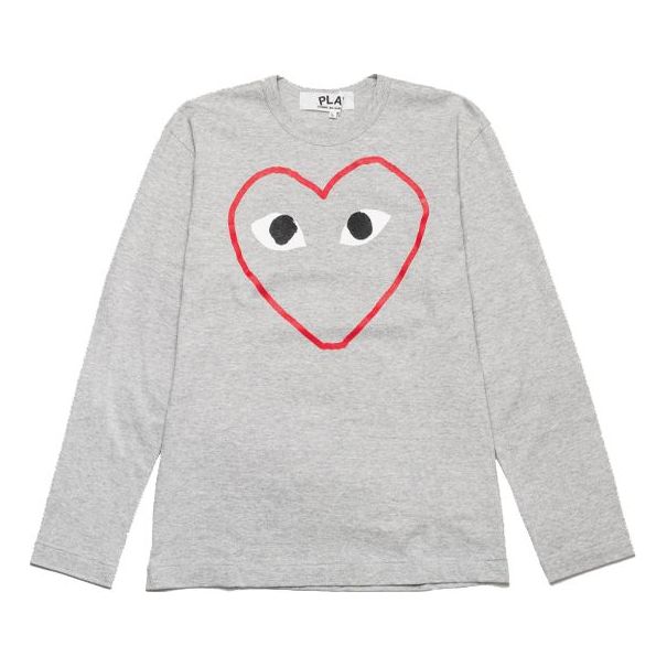 COMME des GARCONS PLAY Red Love Printing Gray Long Sleeves Grey AZ-T270-051