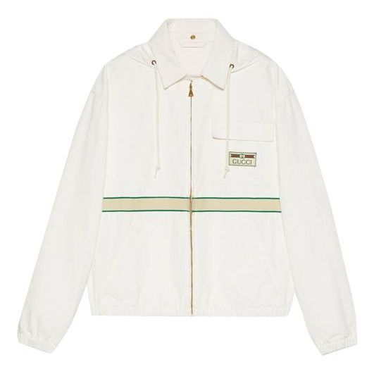 Gucci Eco-Friendly Cotton Jacket With Vintage Label 'White' 655708-XDBPZ-9692