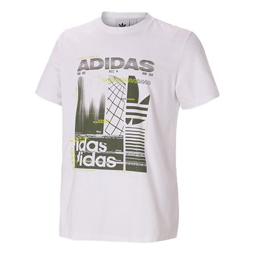 adidas originals Printing Short Sleeve White FM4852