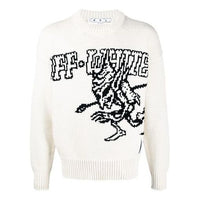 Off-White SS21 Pattern Round Neck Knit White OMHE066R21KNI0016110