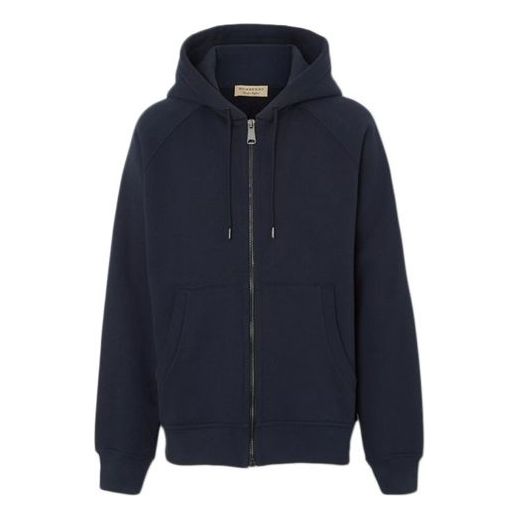 Men's Burberry Back Embroidered Logo Zipper Navy Blue 8008325-A1222