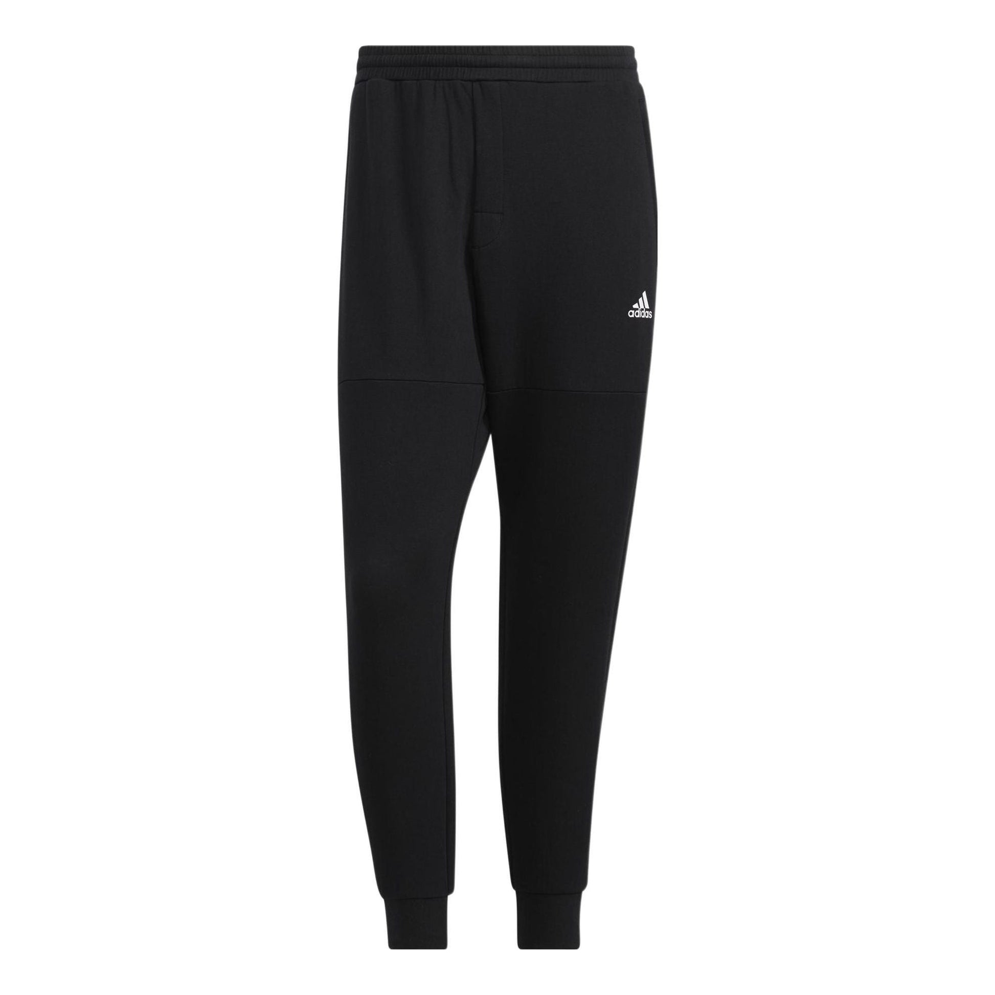 Men's adidas Solid Color Knit Bundle Feet Sports Pants/Trousers/Joggers Black HE7444