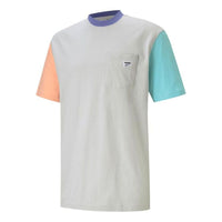 PUMA Downtown Pocket T-Shirt 'Grey Pink Blue' 531432-09
