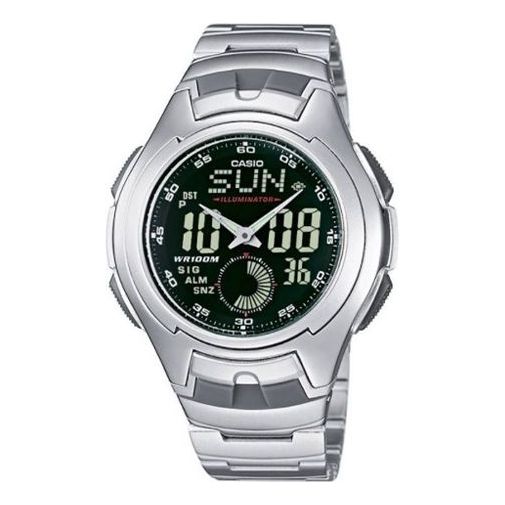 Men's CASIO Classic Retro Numeric Watch Mens Silver Analog/Digital Combo AQ-160WD-1BVDF