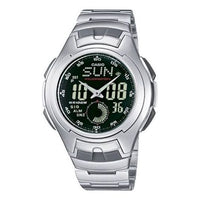 Men's CASIO Classic Retro Numeric Watch Mens Silver Analog/Digital Combo AQ-160WD-1BVDF
