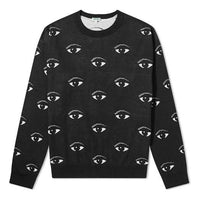 KENZO Eyes Pattern Round Collar Long Sleeve Male Black 5PU502-3XF-99