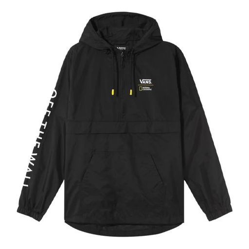 Men's Vansx Crossover Printing Logo hooded Long Sleeves Sports Jacket Black VN0A4MUL-BLK