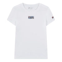 (WMNS) FILA Alphabet Logo Printing Cotton Short Sleeve White F11W018135F-WT