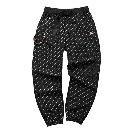 FILA FUSION Full Print Woven Sports Long Pants Couple Style Black T11M931801F-BK