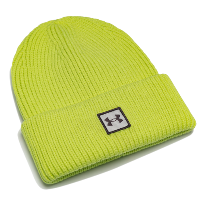 Under Armour ColdGear Infrared Halftime Ribbed Beanie 'Lime Yellow Grey' 1373092-743