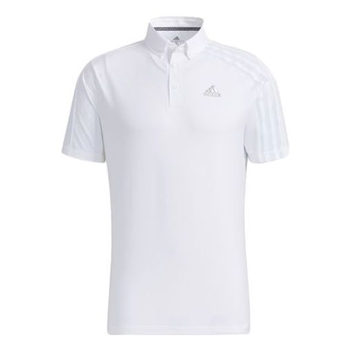 adidas Golf Sports Solid Color Short Sleeve Polo Shirt White GM3614