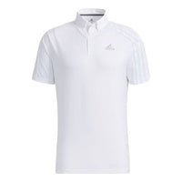 adidas Golf Sports Solid Color Short Sleeve Polo Shirt White GM3614