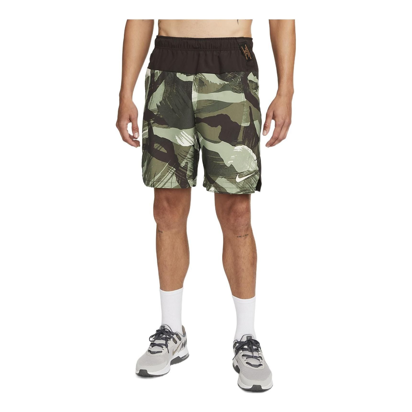 Nike Dri-FIT Flex 9' Woven Camo Fitness Shorts 'Olive' DQ4798-386
