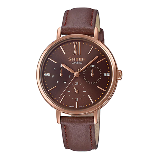CASIO SHEEN Series Quartz Watch Leather Strap SHE-3064PGL-5A