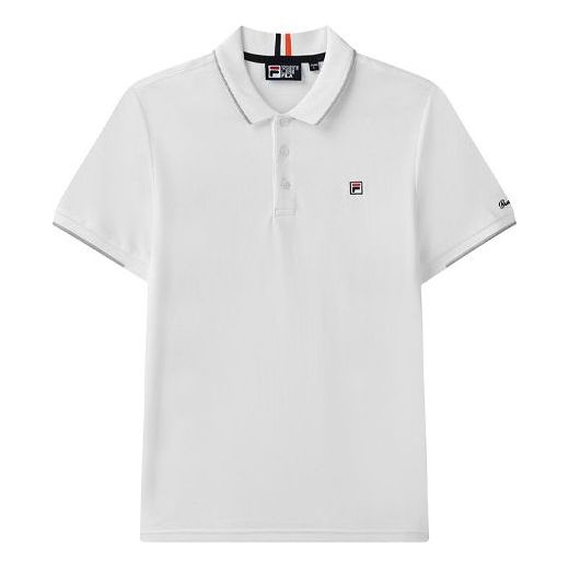 FILA Logo Embroidery Casual Short Sleeve PoloShirt Men's White F11M128116F-WT