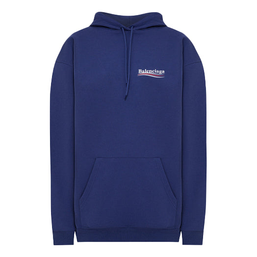 (WMNS) Balenciaga Logo Loose Hoodie Blue 578135TIV534540