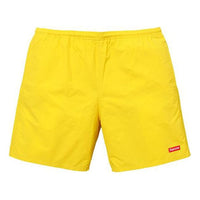 Supreme SS18 Nylon Water Short Solid Color Casual Shorts Unisex Yellow SUP-SS18-10429