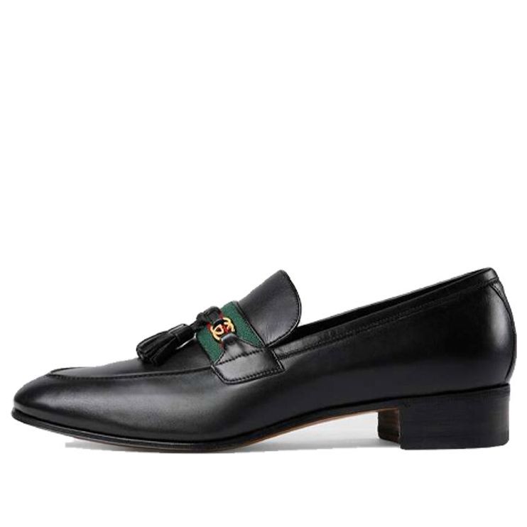 Gucci Interlocking G Tassel Leather Loafers 'Black' 624720-1W610-1066