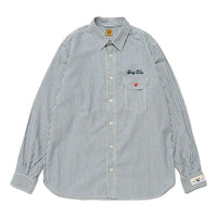 HUMAN MADE Striped Work Longsleeve Shirt 'Blue Stripe' HM25SH001