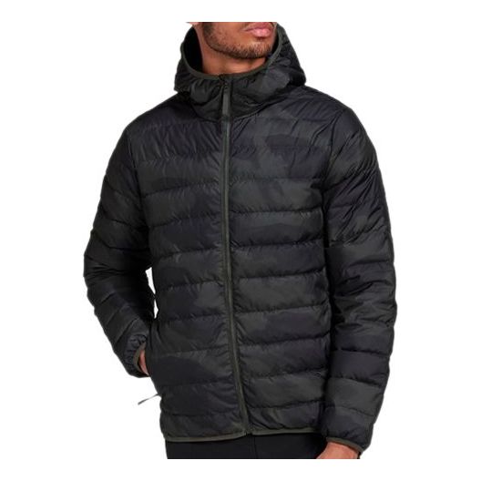 adidas Todown Aop Hj Stay Warm Outdoor Sports hooded down Jacket Brown FT2514