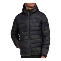 adidas Todown Aop Hj Stay Warm Outdoor Sports hooded down Jacket Brown FT2514