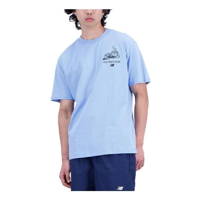 New Balance Essentials Cafe Java Cotton Jersey T-Shirt Asia Sizing 'Blue Haze' MT31561-BLZ