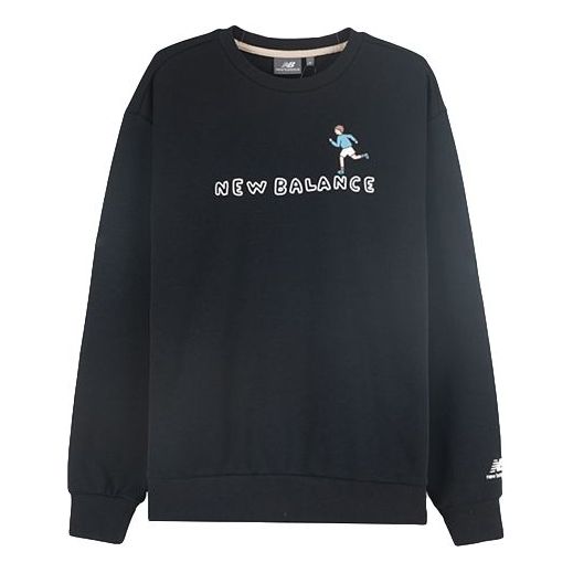 New Balance Men's New Balance x ZPZ Crossover Logo Printing Casual Sports Round Neck Pullover Black NCA47011-BK