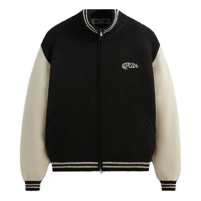 KITH Wyona Full Zip Varisity Sweater 'Black' KHM031416-001