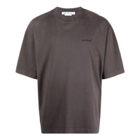 Men's Off-White SS22 Back Classic Logo Printing Round Neck Short Sleeve Ordinary Version Brown T-Shirt OMAA120C99JER0041010