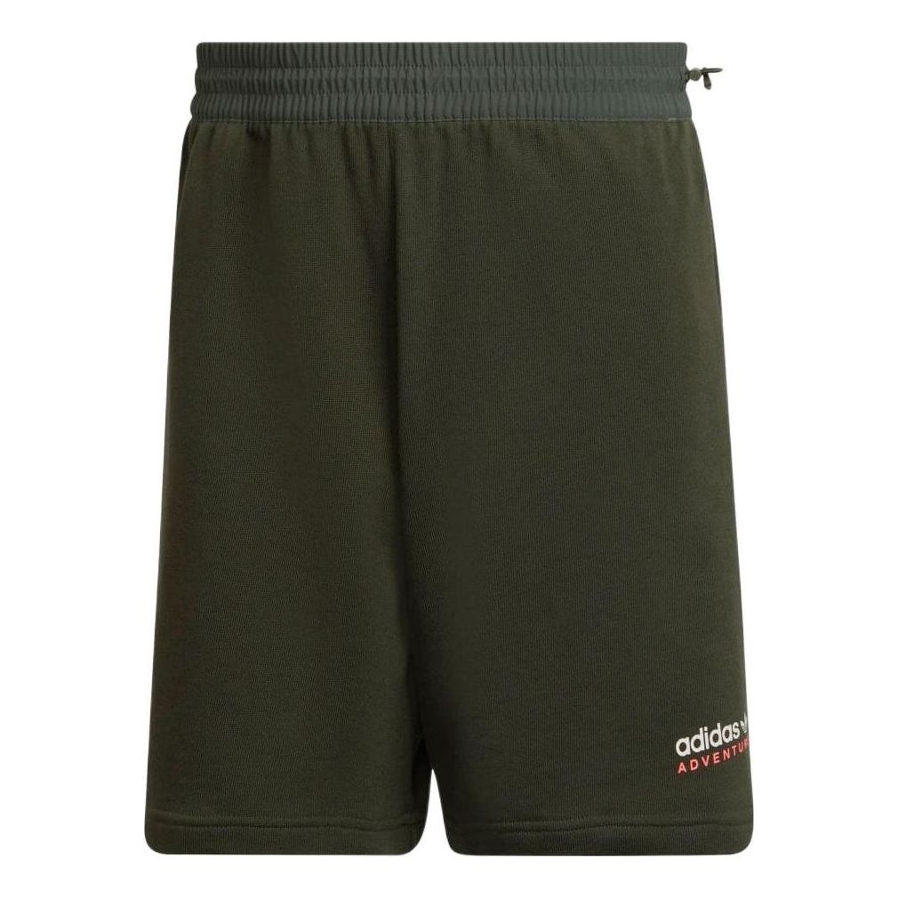 Men's adidas Solid Color Logo Straight Casual Shorts Green HF4768
