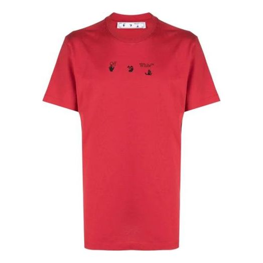 Off-White SS21 Marker Arrows Printing Short Sleeve Red OMAA027S21JER0072525