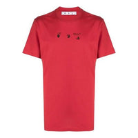 Off-White SS21 Marker Arrows Printing Short Sleeve Red OMAA027S21JER0072525
