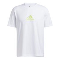 Men's adidas Casual Breathable Logo Solid Color Sports Short Sleeve White HE2314