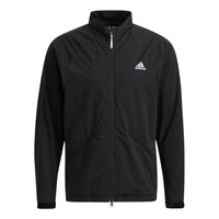 Men's adidas Solid Color Zipper Stand Collar Brand Logo Jacket Japanese Version Black HB3645
