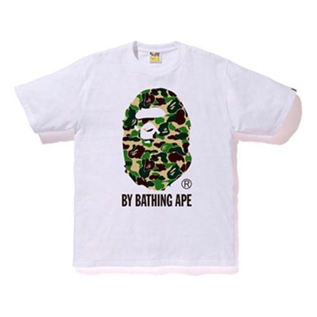 A Bathing Ape Camouflage Ape Head Logo T-Shirt 'White Green' BAPE19SS-002