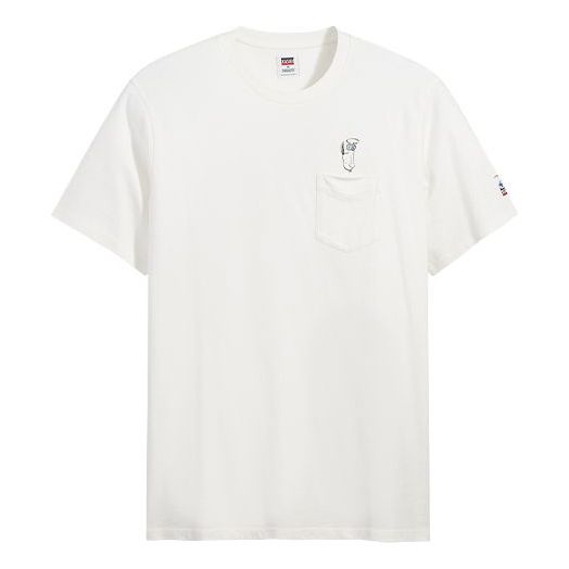 Men's Levis x Peanuts Crossover Round Neck Pullover Short Sleeve White 34310-0013