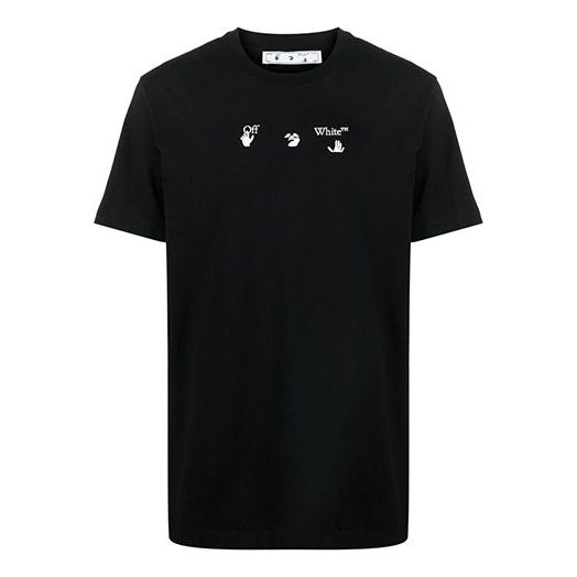Off-White SS21 Bolt Arrows Printing Short Sleeve Round Neck Pullover Ordinary Version Black OMAA027S21JER0121055
