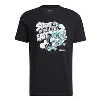 adidas neo M Freye Tee 1 Cartoon Printing Pattern Sports Short Sleeve Black GS2589